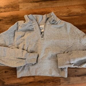 Gray Quarter-Zip Women's Sweatshirt